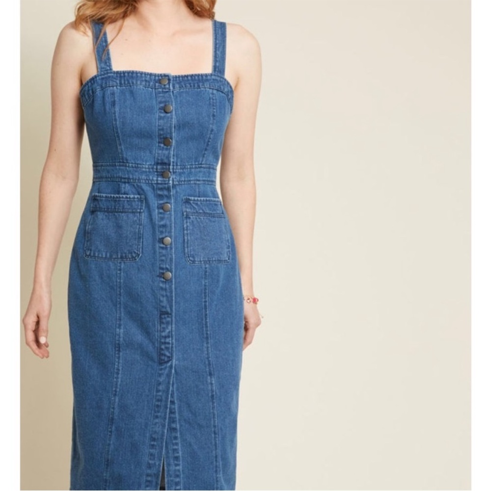 BB Dakota Blue Denim Button-Down Dress 4